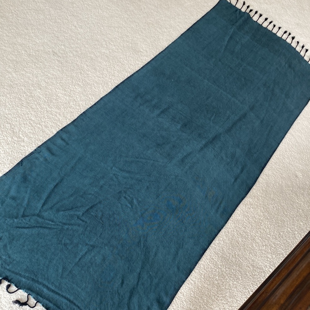 Beautiful 70 x 27 inch fridge scarf or Shawl! In a beautiful 2 Tone Green.